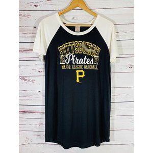 MLB Pittsburgh Pirates Womens Sleep Shirt Sz Medium Top Baseball Style Black
